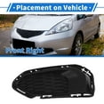 thumbnail image 3 of Front Right Fog Light Grill No.71103T5HH50 Front Lower Bumper Fog Light Cover Inserts for Honda Fit 2018-2019 Black ABS 1 Pc, 3 of 6