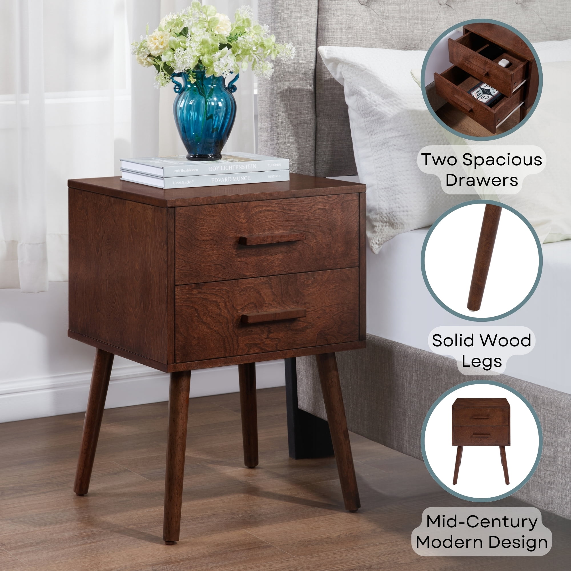 Convenience Concepts Oslo 2 Drawer End Table, Espresso