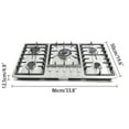 thumbnail image 2 of Kitchen Cooktop 34" Built-In Stove Top 5 Burners Gas Cooktop Kitchen NG Gas Cooking Easy Clean Stainless Steel 5 Burners Built-In Stove Cooktop Gas NG/LPG Hob Cooker Natural Gas Stove Kitchen, 2 of 3