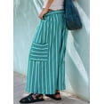 thumbnail image 4 of Pantalones Anchos de Verano para Mujer, Cómodos, Color Verde Malaquita, Talla M, 4 of 5