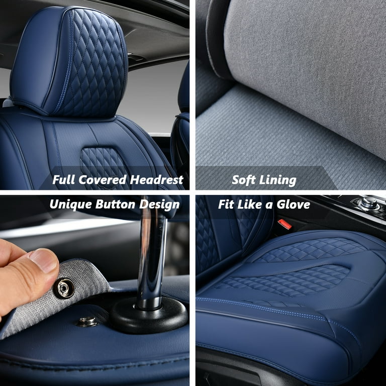 5pcs Auto Repair Service Car Seat Protector Covers Black Blue