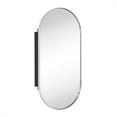 thumbnail image 6 of TEHOME Brushed Nickel Oval Recessed Stainless Steel Metal Framed Oblong Pill Shaped Bathroom Cabinet with Mirror 16x33'', 6 of 10