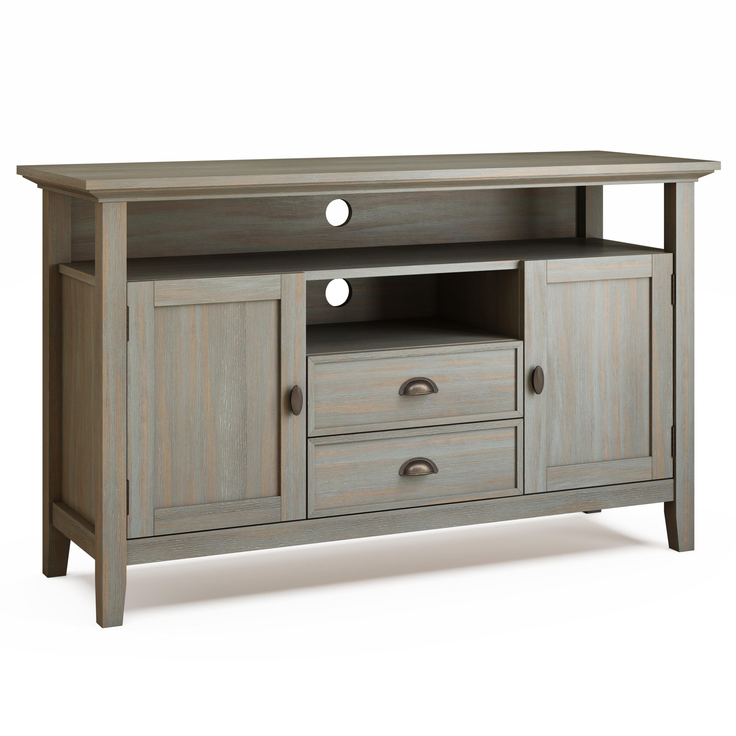 Simpli Home Redmond Solid Wood 54 inch Wide Rustic TV Media Stand in