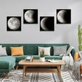 thumbnail image 2 of 4 Pieces Wall Art Canvas Prints - Black and White Moon Phase Picture Painting - Modern Wall Artwork Framed for Gifts Bathroom Home Kitchen Office Decor - 12 x 12 Inch, 2 of 6