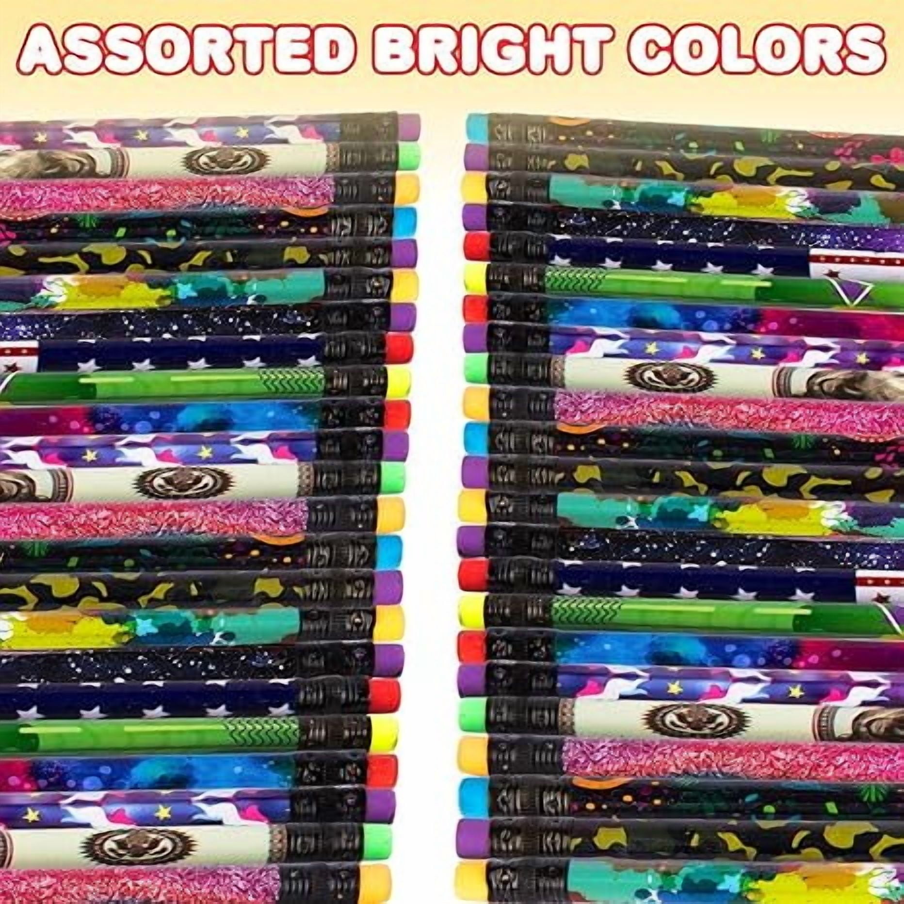 ArtCreativity Wooden #2 HB Pencils, Polka Dot Erasers, Non-Toxic
