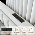 thumbnail image 4 of Queen Bed Frame, UHOMEPRO Upholstered Platform Bed Frame with LED Lights, Drawer, Charging Station, Fabric Platform Bed Frame for Bedroom, Wood Slats Support, No Box Spring Needed, Beige, 4 of 13