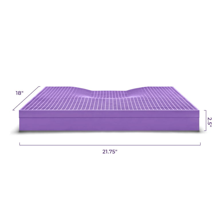 Purple Back Cushion 15.75 x 9.25, Pressure Reducing GelFlex Grid, Ideal for Extended Sitting, Black