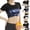 Blue, variant on YUANxueke Women's Sauna Sweat Shirt Weight Loss Shapewear Top Athletic Exercise Short Sleeve Shirt Heat Trapping Sauna Tee