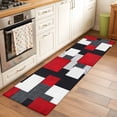 thumbnail image 3 of Red Grey Geometric Kitchen Runner Rug 2x6 Washable Runners for Hallway Non Slip Modern Abstract Art Luxury Large Area Rug Indoor Floor Carpet for Bathroom Laundry Entryway Bedroom Living Room, 3 of 8