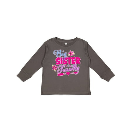 

Inktastic Big Sister Finally with Flowers and Arrow Gift Toddler Toddler Girl Long Sleeve T-Shirt