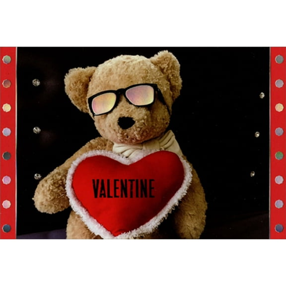 Pictura Teddy Bear with Glasses Valentine's Day Card