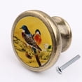thumbnail image 3 of 10xRetro Redondo Perilla con Estampado de Pájaros Armario Puerta Cajón Tirador Contenedor Manija #1, 3 of 8