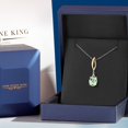 thumbnail image 5 of Gem Stone King 925 Silver and 10K Yellow Gold Green Prasiolite and White Lab Grown Diamond Pendant Necklace for Women | 2.47 Cttw | Gemstone Birthstone | Oval 10X8MM | With 18 inch Chain, 5 of 6