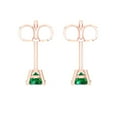thumbnail image 4 of Clara Pucci 0.2Ct Emerald Round Cut VVS1 Push Back Stud 14k Solid hypoallergenic Gold Designer Earrings For May, 4 of 7