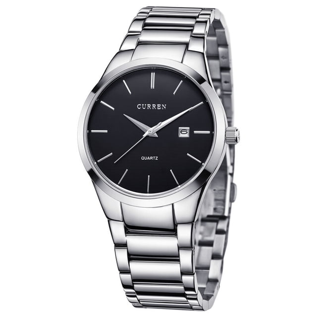 Reloj Curren Orient plateado y negro 8106 para hombre