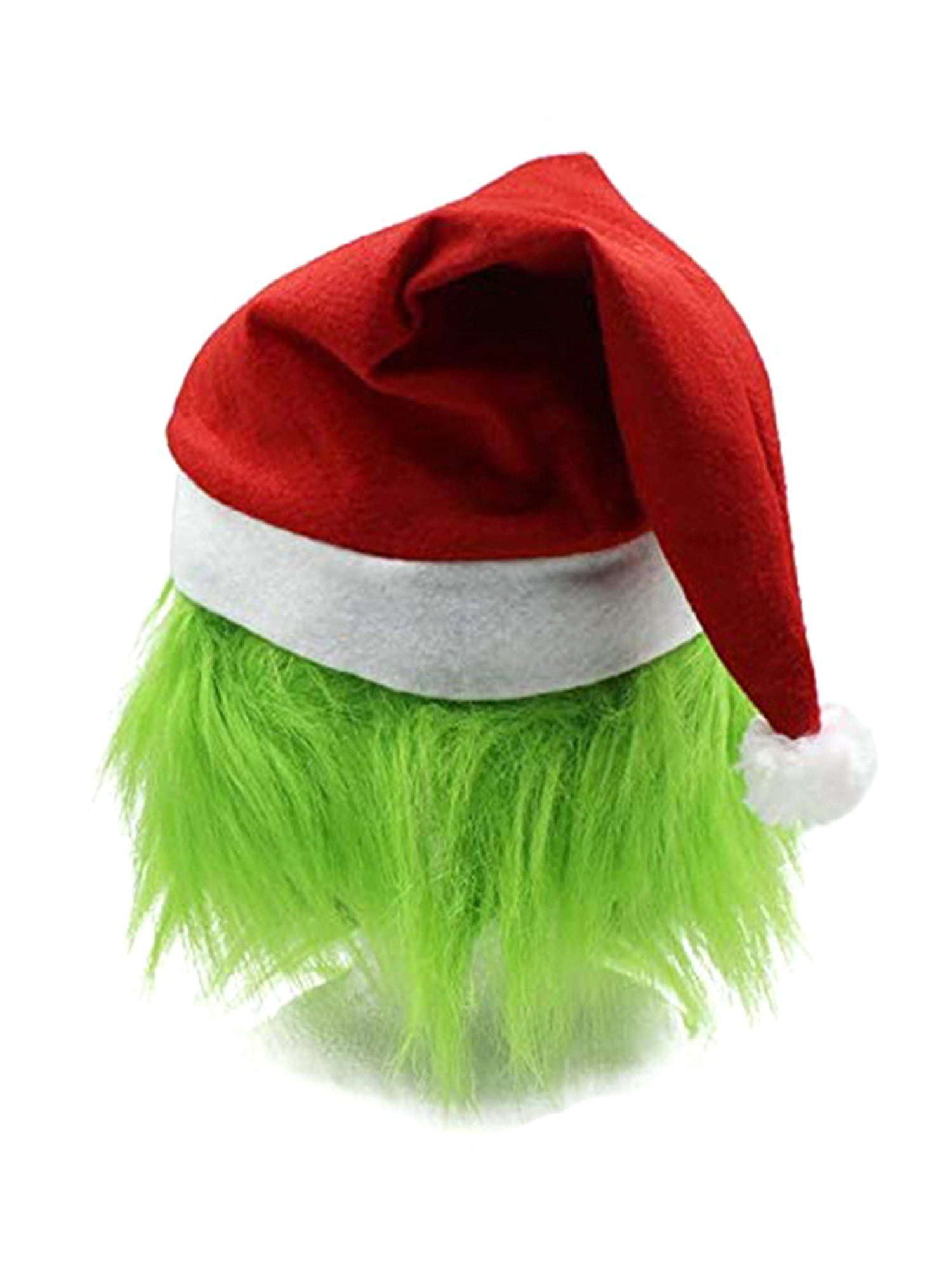PAFIGA Grinch Costume for Men 7pcs Christmas Deluxe Furry Adult Santa Suit Green Outfit 