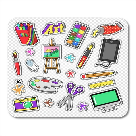 SIDONKU Patch Artist Tools Doodle Painting Stickers with Paints Digital Graphic Device and Camera Hobby Accessory Mousepad Mouse Pad Mouse Mat 9x10