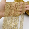 thumbnail image 3 of IDONGCAI Golden Lace Trim Vintage Crochet Ribbon Craft Golden Lace for Sewing, Gift Package Wrapping, Bridal Wedding Decoration, Scrapbooking Supplies, 3 of 5