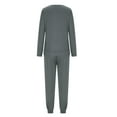 thumbnail image 4 of AherBiu Pajamas Sets for Women Spring Fall Sleepwear Pjs Comfy Tops Pants Solid Color Loungewear, 4 of 7