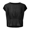 thumbnail image 4 of cfhntfmh Womens Summer Tops Trendy Cap Sleeve Crewneck Basic Blouses Comfy Solid Color Casual T Shirts, 4 of 6