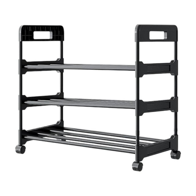 AYktou Home Organizers and Storage Shoe Rack With Wheels Movable Shoe Rack Organizer Three Tier Shoe Storage Cabinet For Everyday Items Suitable For Bedroom Closet Entryway Bedroom Under Table