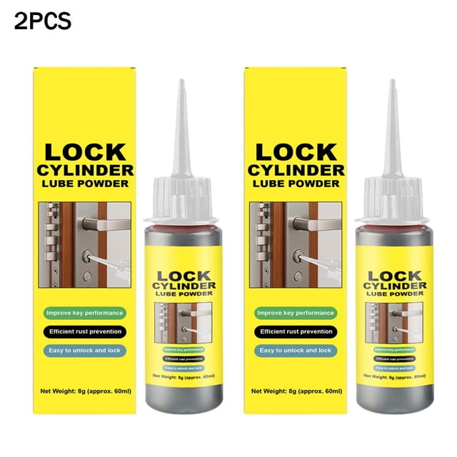 Lock Cylinder Lubricant Powder, Graphite, 8g, Pencil-Shaped, for Keyholes, Doors, Locks