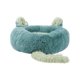 thumbnail image 2 of Gatos redondos Casa cálida Antideslizante Parte inferior Orejas Cola Cojín decorativo Suave autocalentamiento Manta para mascotas Cama para cachorro, Verde 70cm, 2 of 8