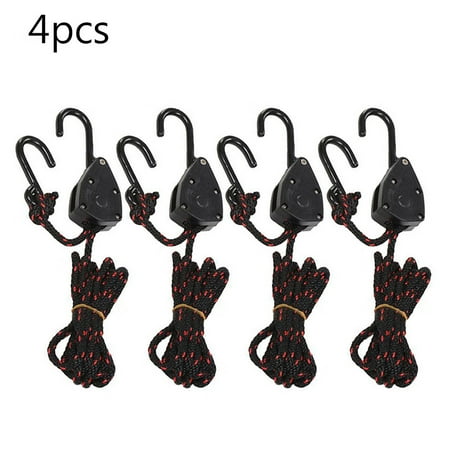 

Gudo 4PCS 1/8 Adjustable Heavy Duty Rope Hanger Ratchet Kayak and Canoe Bow and Stern Tie Downs Straps Black