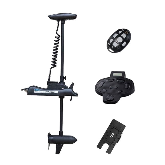 AQUOS Haswing CaymanB 24V 80LBS 48inch Bow Mount Trolling Motor with Wireless Remote Control, Foot Control, Quick Release Bracket