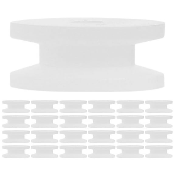 Raindrops 60pcs White Plastic Pulley Wheels 9.3mm Gear Belt Portable Replacement Parts for Cars Planes Toys