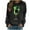 Black, variant on FDGIU ‌‌‌‌Women's Saint Patrick's Day Sweatshirt - Long Sleeve Green Shamrock Print Crew Neck Pullover