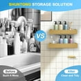 thumbnail image 7 of Shuntong Premium Shower Caddy, Adhesive Bathroom Shower Organizer and Storage, No Drill Shower Shelves for Inside Shower, Rustproof Shower Storage Rack 2 Pack Gold, 7 of 7
