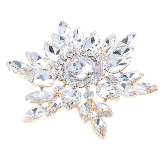 Large Crystal Flower Brooch