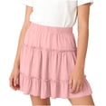 thumbnail image 2 of NAISIBABY Girls Tiered Skirt, High Rise A-Line Ruffles Casual Flowy Summer Pleatd Mini Skirt Pink Size 7-8, 2 of 6