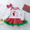 thumbnail image 4 of Odeerbi Toddler Newborn Baby Girls Princess Letter Tutu Dress Set Christmas Outfits Four-piece Suit, 4 of 9