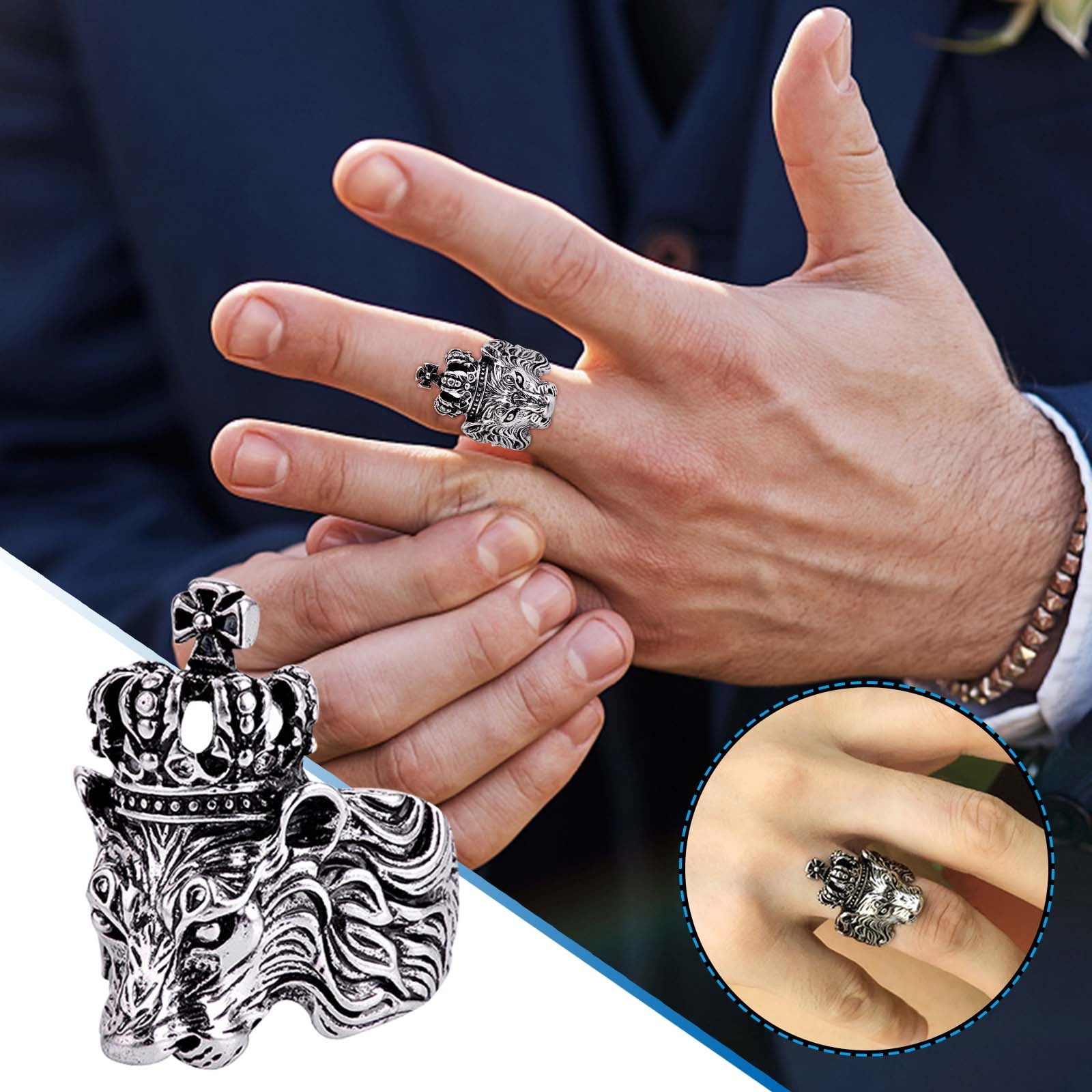 Men's Vintage Open Ring Removable Size Animal Ring Jewelry,Clearance Sales  