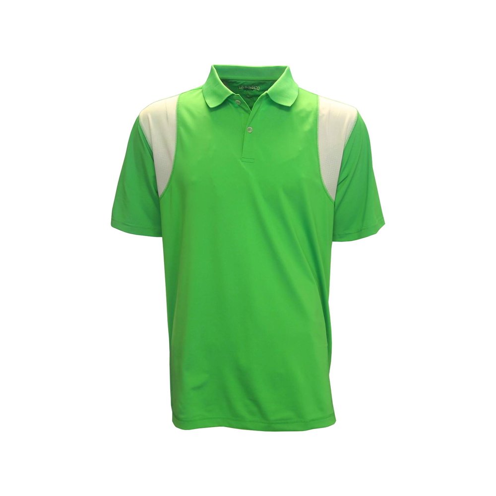 Tabasco Pieced Mesh Polo Golf Shirt, Medium Lime Green/White