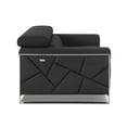 thumbnail image 5 of 75" Dark Gray Italian Leather and Chrome Love Seat, 5 of 5