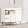thumbnail image 2 of South Shore Dylane, Mid-century Glam Changing Table with Drawers and Open Storage, Pure White, 2 of 7