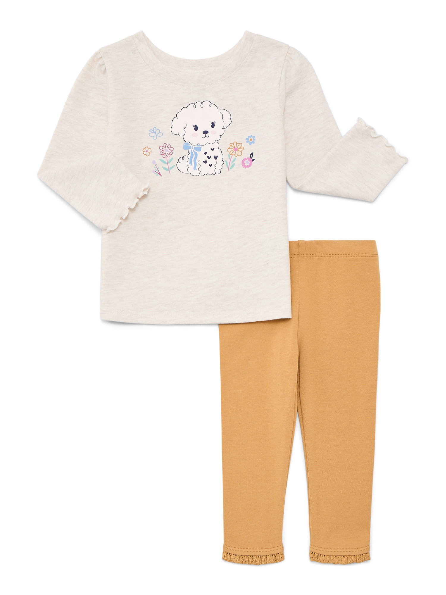 Garanimals Baby Girls Bodysuit, Graphic Tees, and Leggings Set, 6-Pieces, Sizes 0M-24M