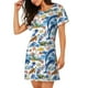 thumbnail image 2 of Fotbe Marine Animals Bata de Dormir para Mujer con Estampado, Camisón de Algodón de Manga Corta, Ropa de Dormir Casual, 2 of 6