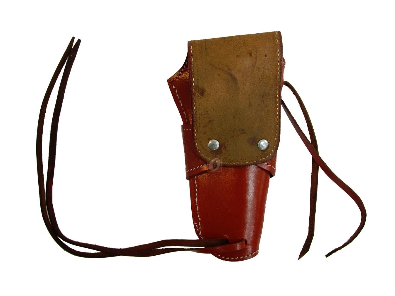 Leather Holster Long Barrel OWB Revolver Pistol Fit Basket Tooled Red - Left Hand