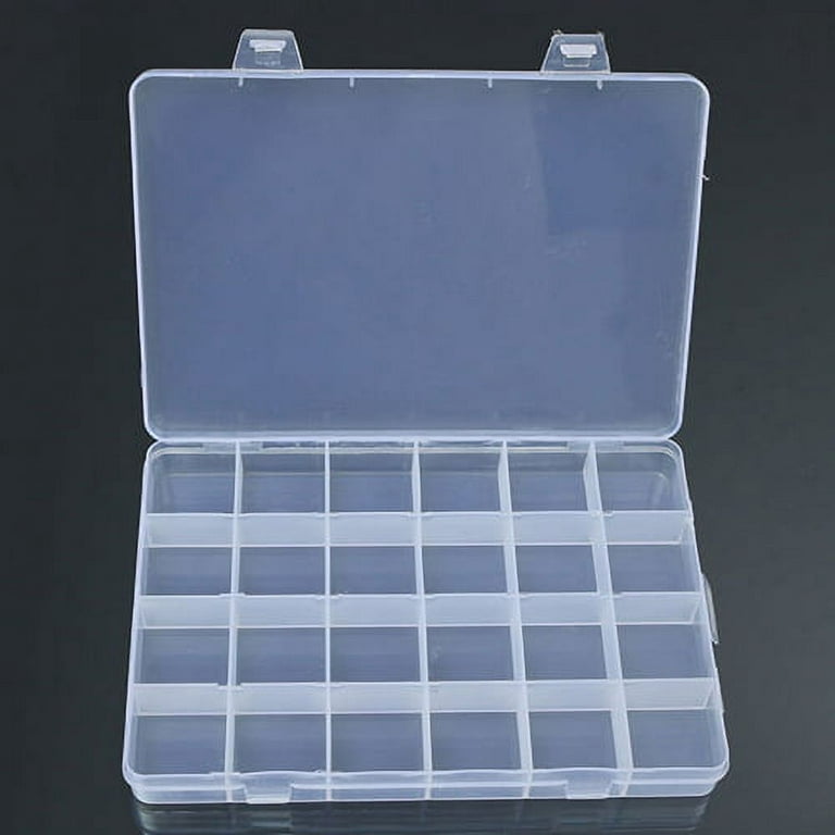 Yesbay 24 Compartments Plastic Box Case Jewelry Bead Storage Container  Craft Organizer,Storage Box 