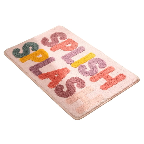 Alfombra de baño suave, alfombra de baño, alfombra de ducha transpirable, antideslizante, absorbente de agua para Chapoteo