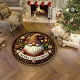 thumbnail image 6 of Loyerfyivos Christmas Tree Gnomes Round Area Rug 16Inch Winter Snow Non-Slip Round Rugs Washable Soft Circle Mat Decor Carpet for Bedroom Living Room Dining Room Entryway Nursery Indoor, 6 of 6