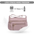 thumbnail image 4 of Bandolera NPBAG para mujer de nailon impermeable, plata y rosa, 4 of 7