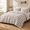 Brown Plaid-Queen, variant on Linen Queen Size 4-Piece Pure Linen Bed Sheet Set with 16 Inch Deep Pocket