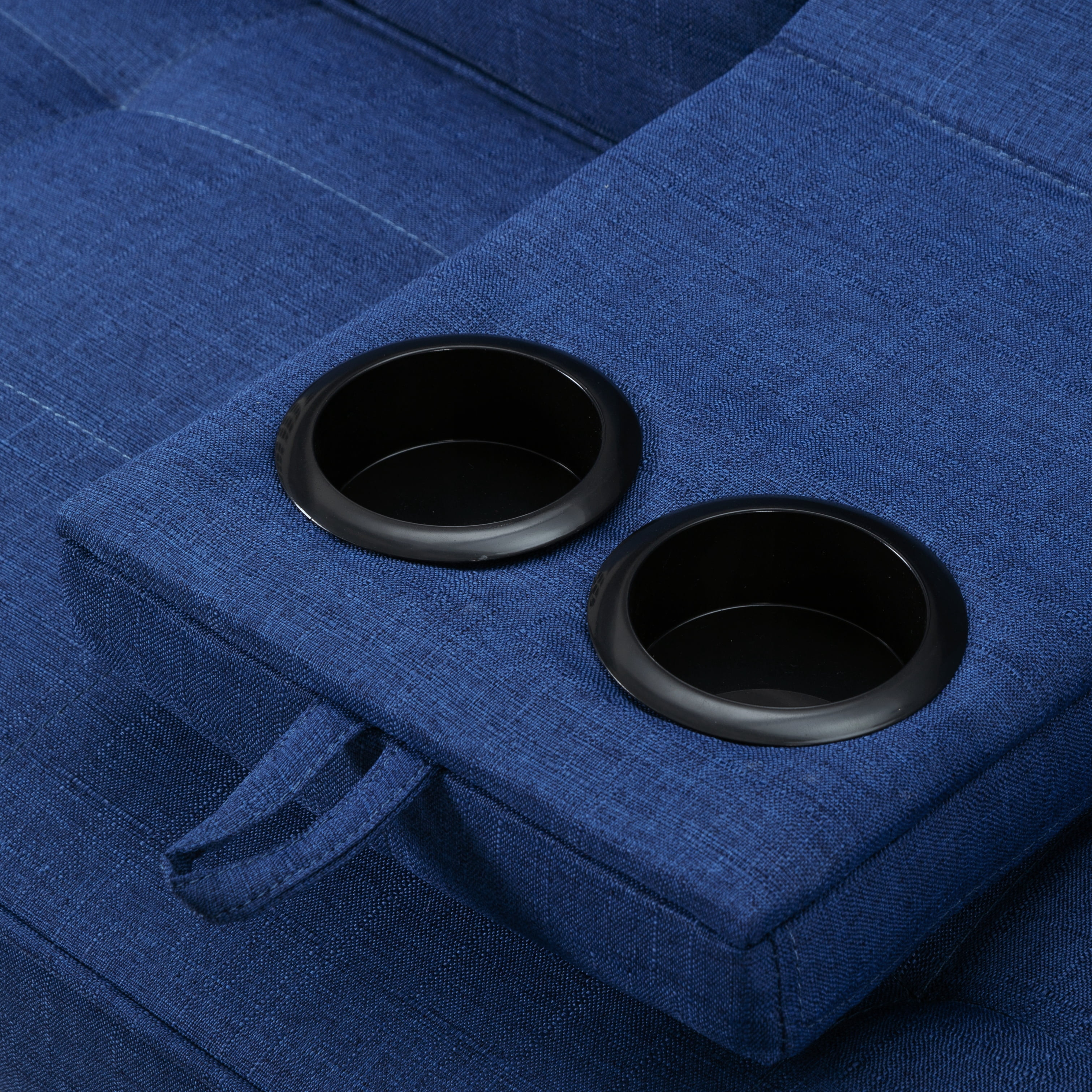 Gewnee 65”Futon Sofa Bed,Modern Convertible Futon Couch with 2 Cup Holders,Removable Armrests,Loveseat Sleeper Sofa Bed for Living Room,Apartment(Navy Blue)