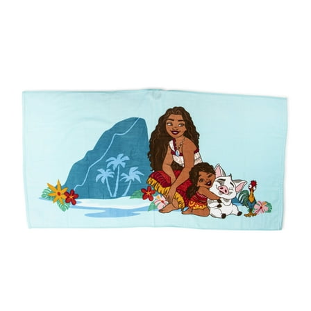 Moana Land and Sea 27" x 54" Kids Bath Towel, Cotton, Blue, Disney