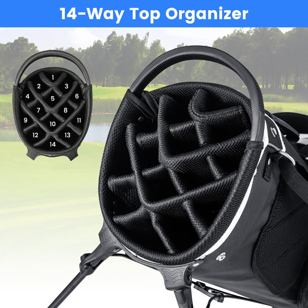 Yardi Yard Lightweight Golf Stand Bag with 14 Way Top Dividers and 6 Pockets-Gray, Lightweight Golf Stand Bag for Men & Women,Multiple Pockets, Lightweight & Durable